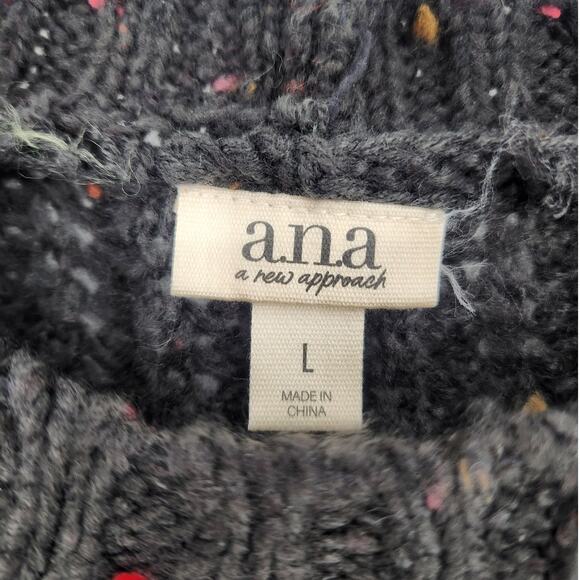 a.n.a A New Approach Speckled Knit Sweater Gray Women’s Large - Picture 3 of 6